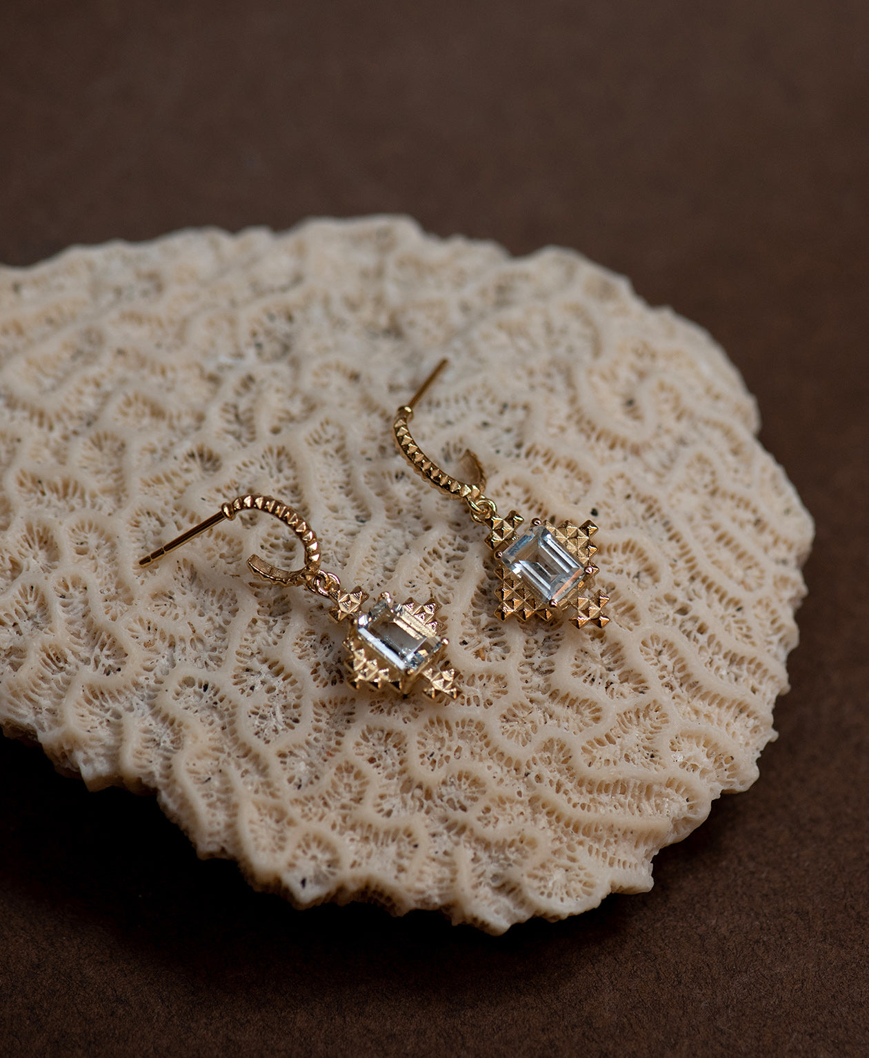 Zoe & Morgan | Reya Earrings - Gold White Topaz