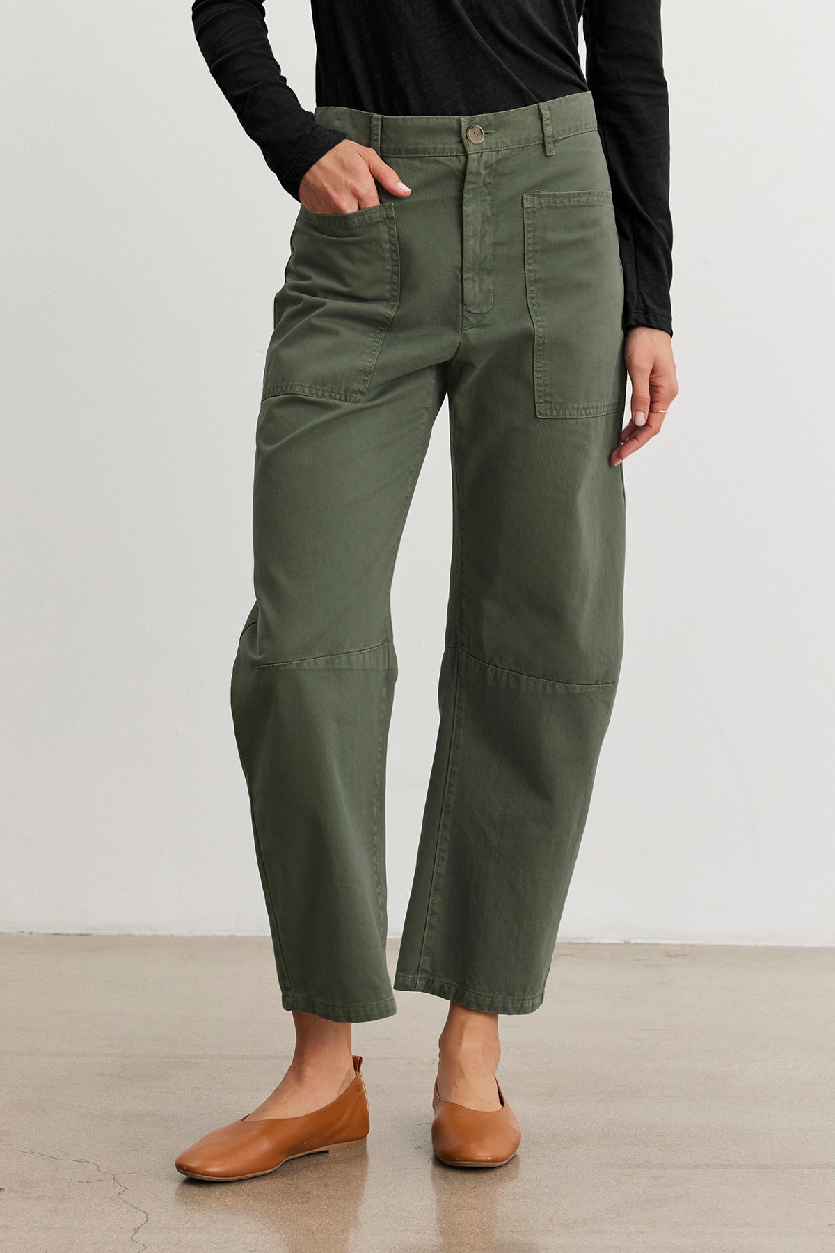 Velvet | Brylie Sanded Twill Utility Pant - Cypress