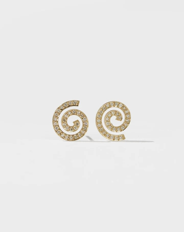 Meadowlark | Spiral Studs Pave - White Diamond