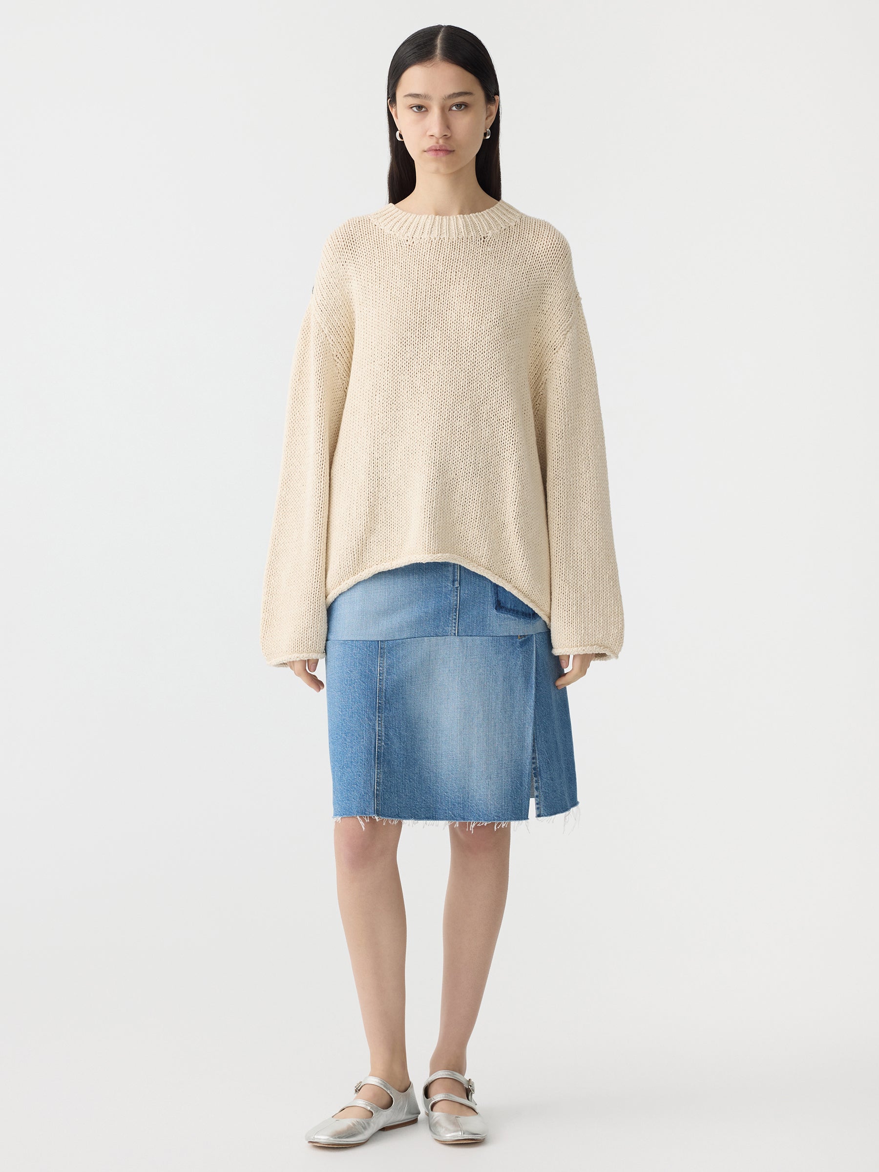 Bassike | Textured Cotton Linen Knit - Natural