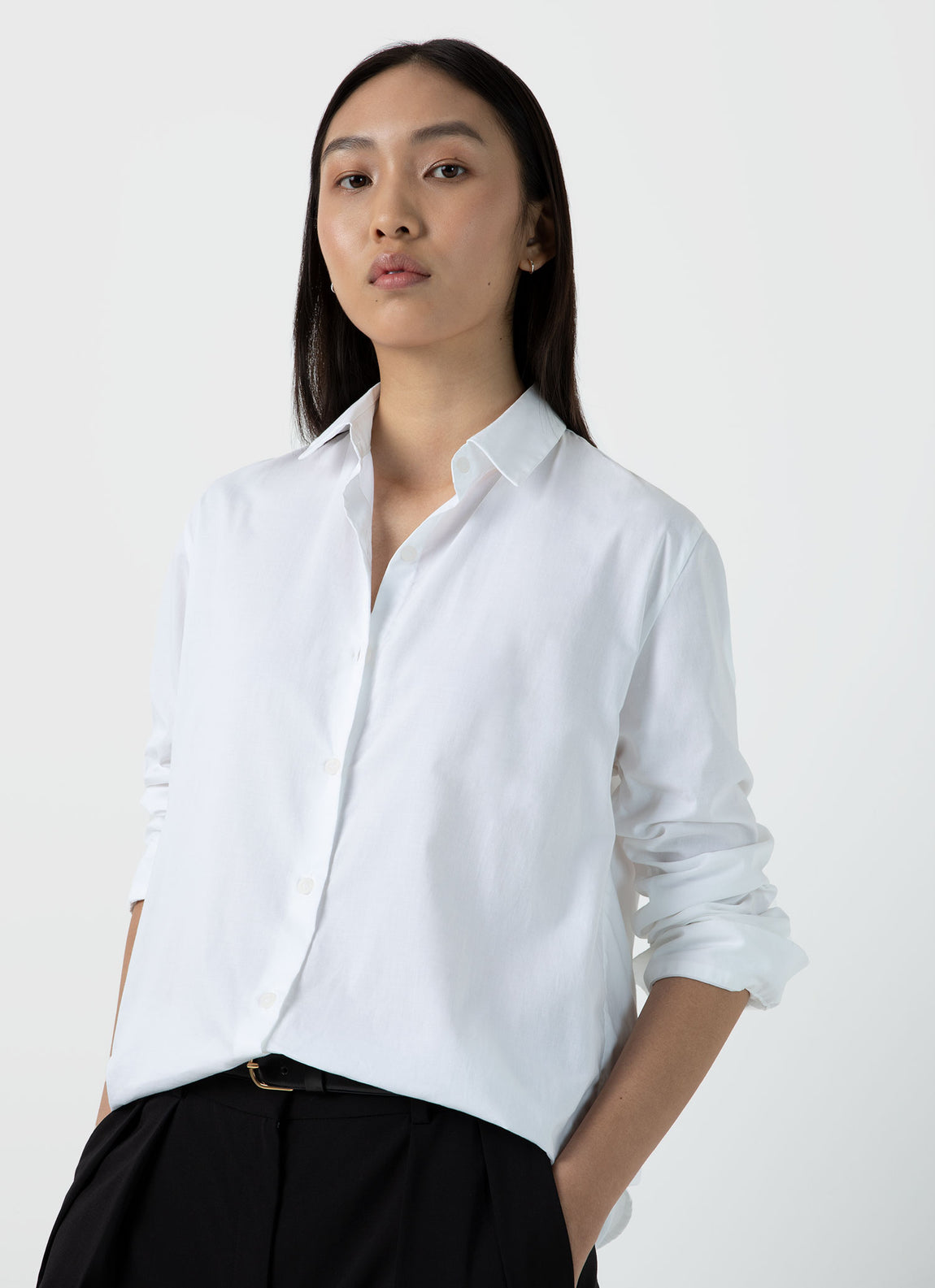 Sunspel | Classic Longsleeve Shirt - White