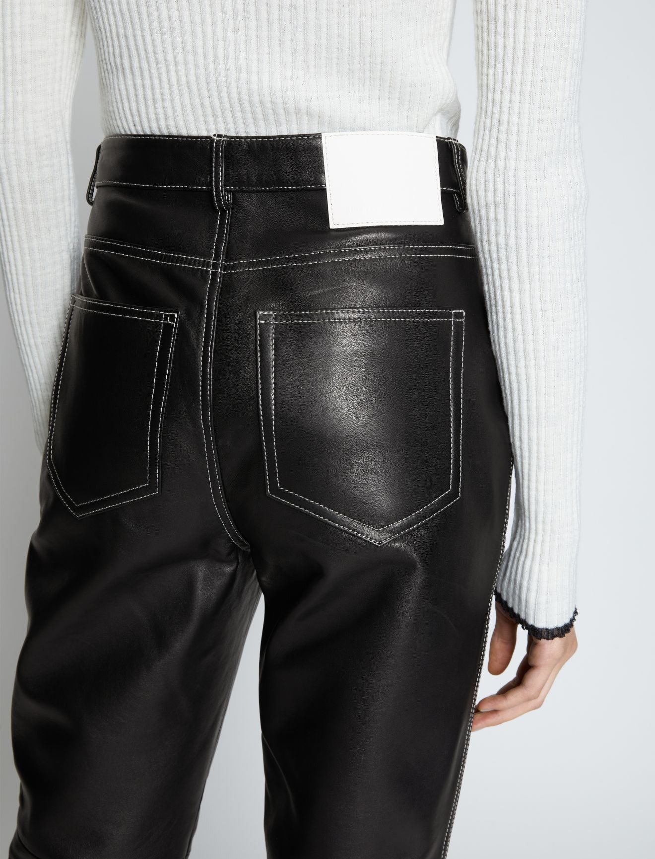 Proenza Schouler White Label | Leather Straight Pant - Black