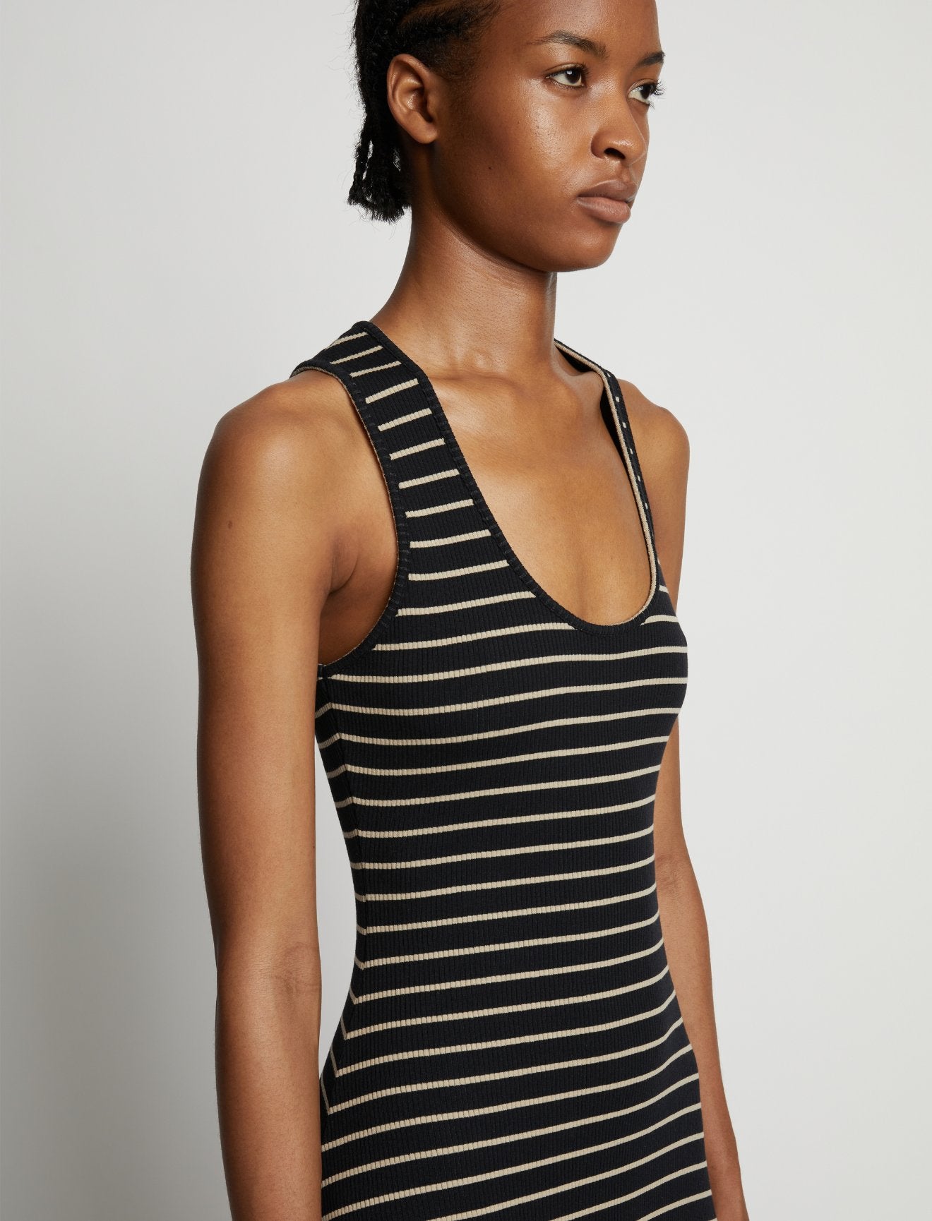 Stripe rib clearance dress