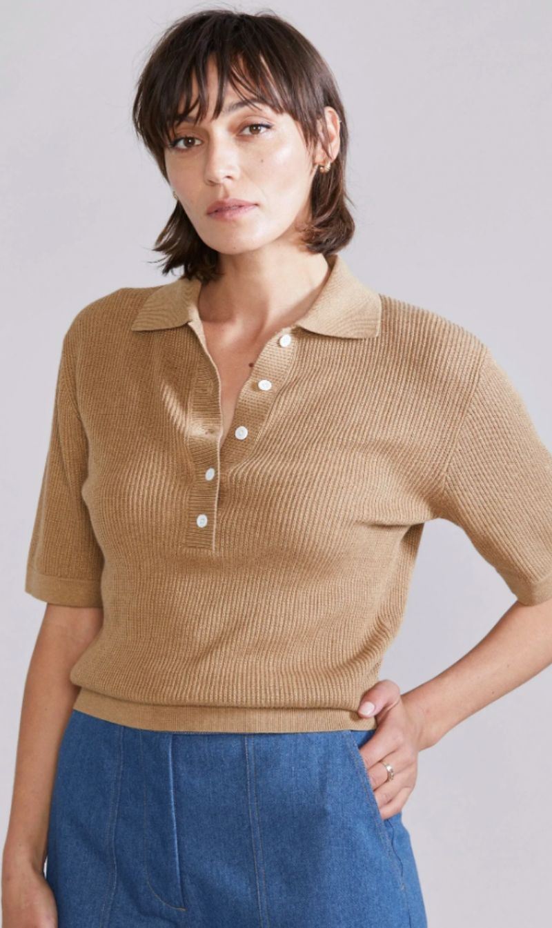 Laing | West S/S Polo - Bark