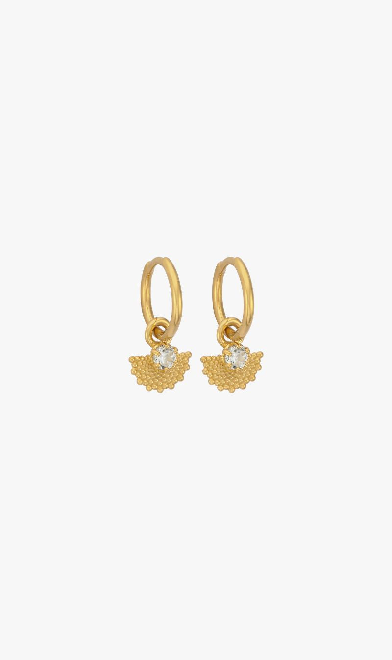 Zoe & Morgan | Eos Earrings - 22k Gold Plate With White Zircon