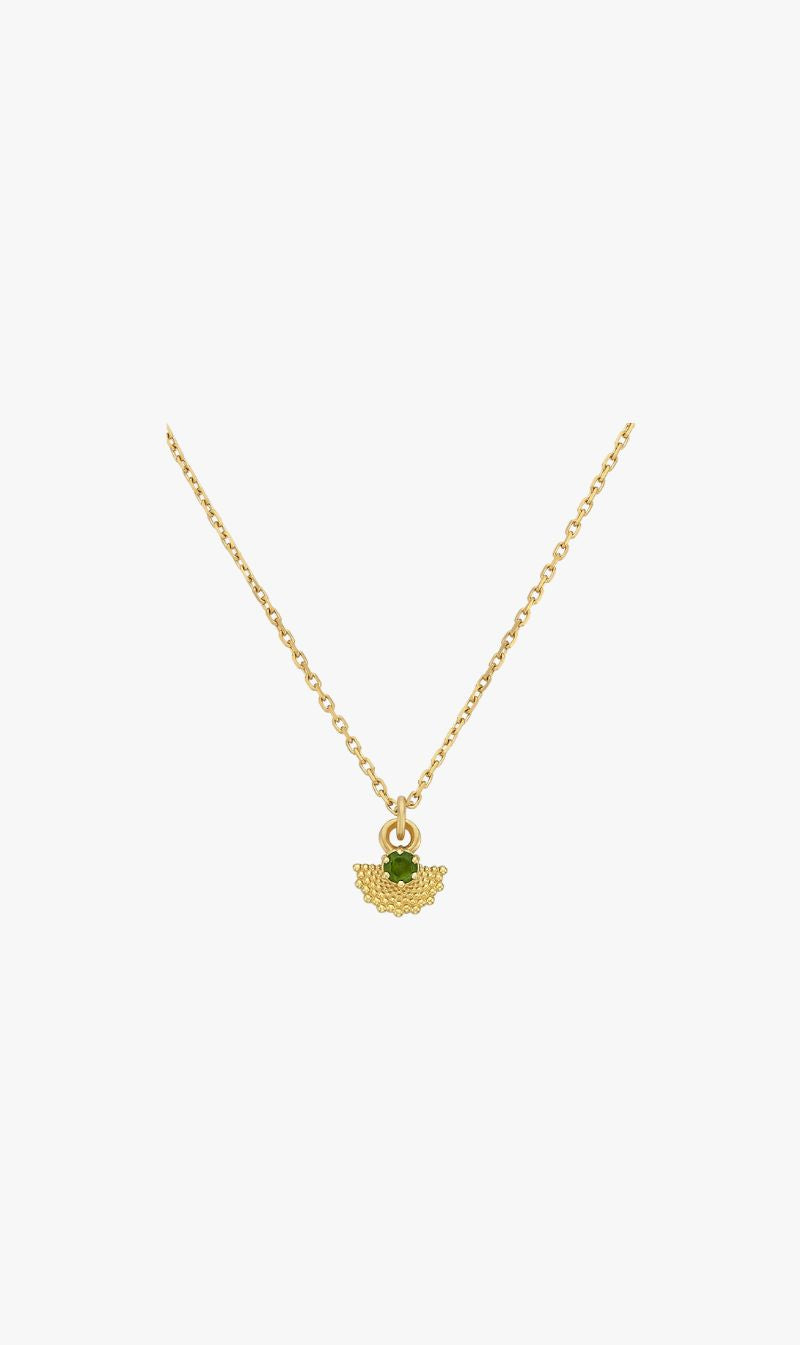 Zoe & Morgan | Eos Necklace - 22k Gold plate With Chrome Diopside