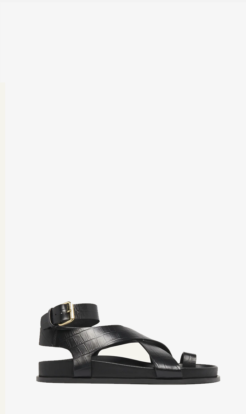 A.Emery | The Jalen Sandal - Black Croc