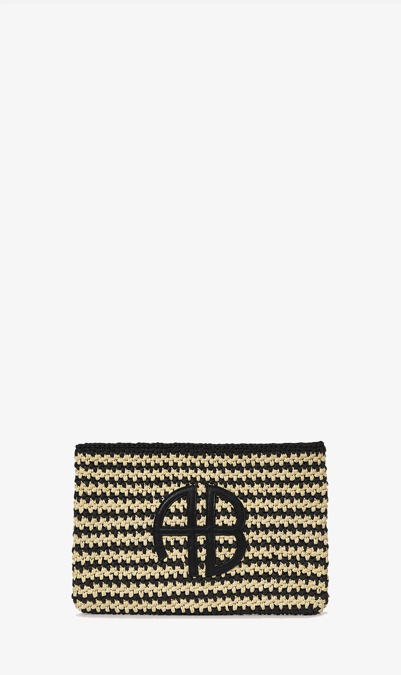 Anine Bing | Rio Pouch - Black & Natural Stripe