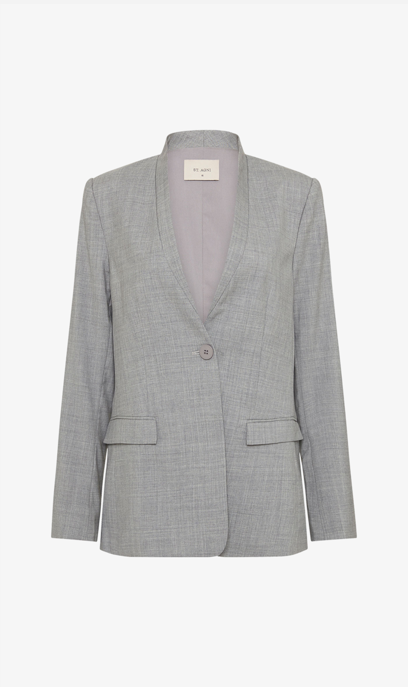 ST. AGNI | Shawl Collar Blazer - Grey