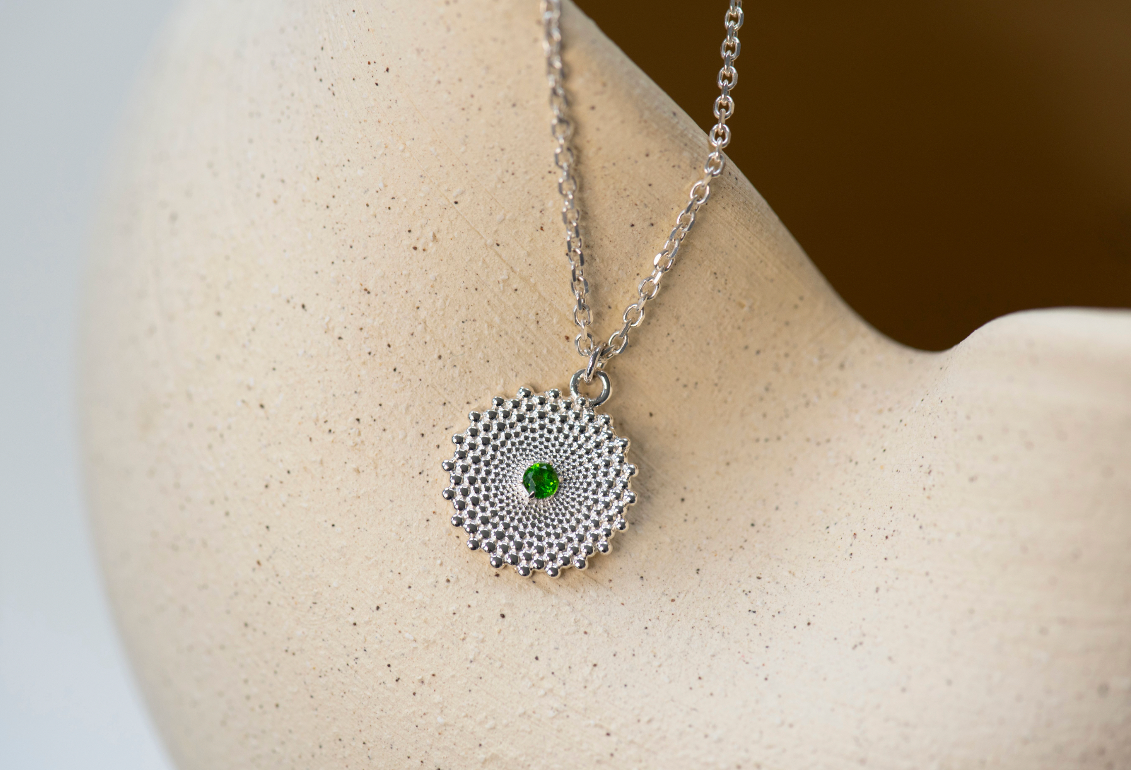 Zoe & Morgan | Helios Necklace - Sterling Silver With Chrome Diopside