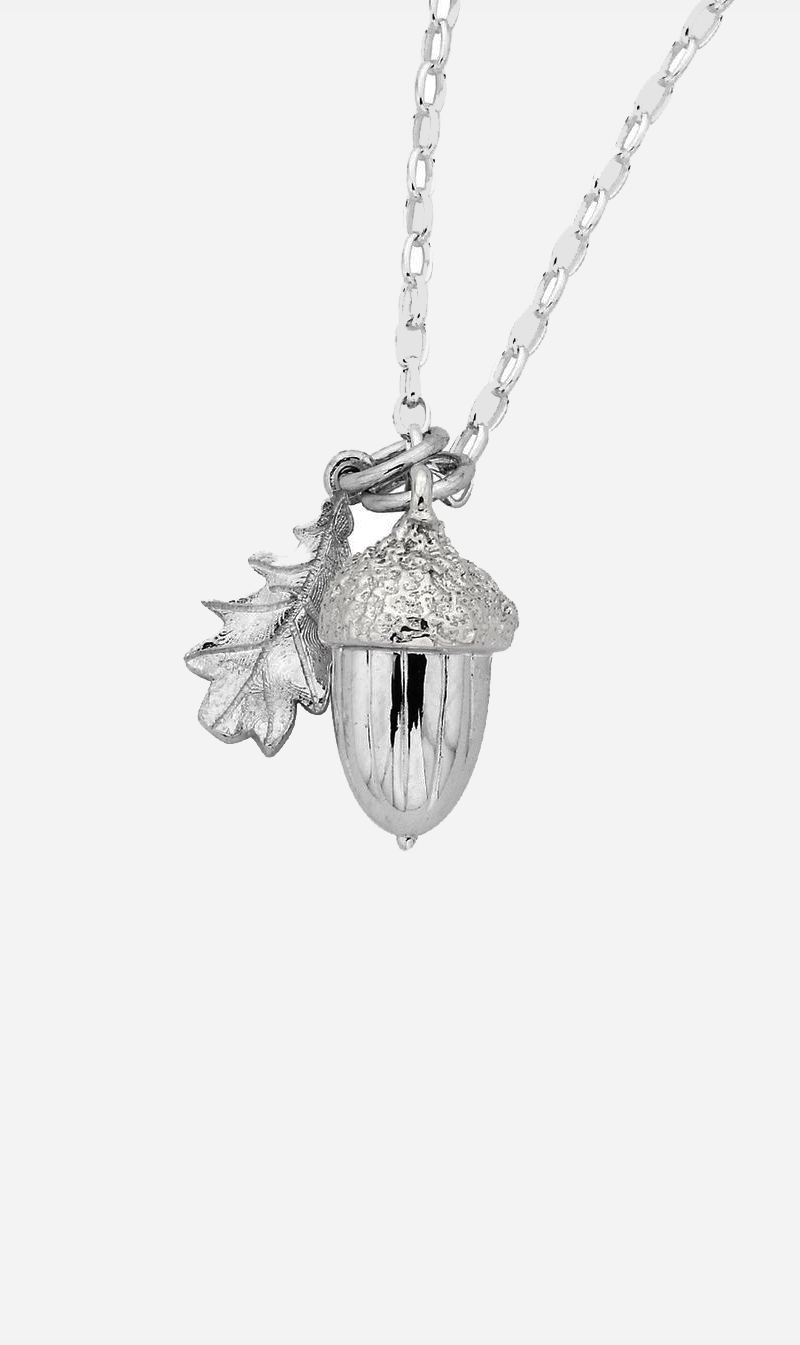 Karen Walker | Acorn & Leaf Pendant - Silver