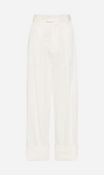 Bassike | Double Cotton Pleated Pant - White