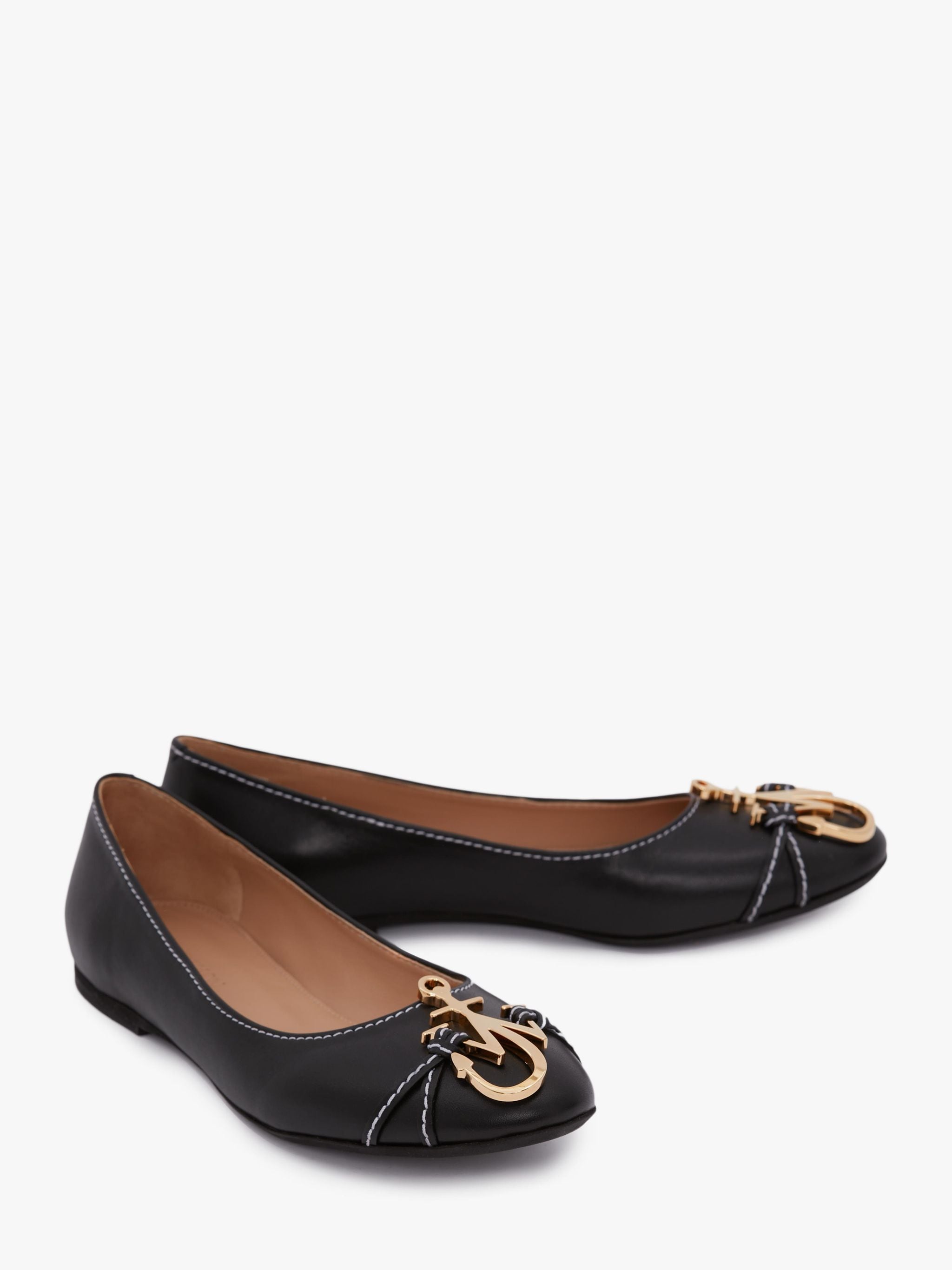 J W Anderson Ballet Flats With Logo Black Sisters Co