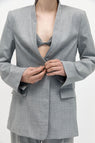 ST. AGNI | Shawl Collar Blazer - Grey