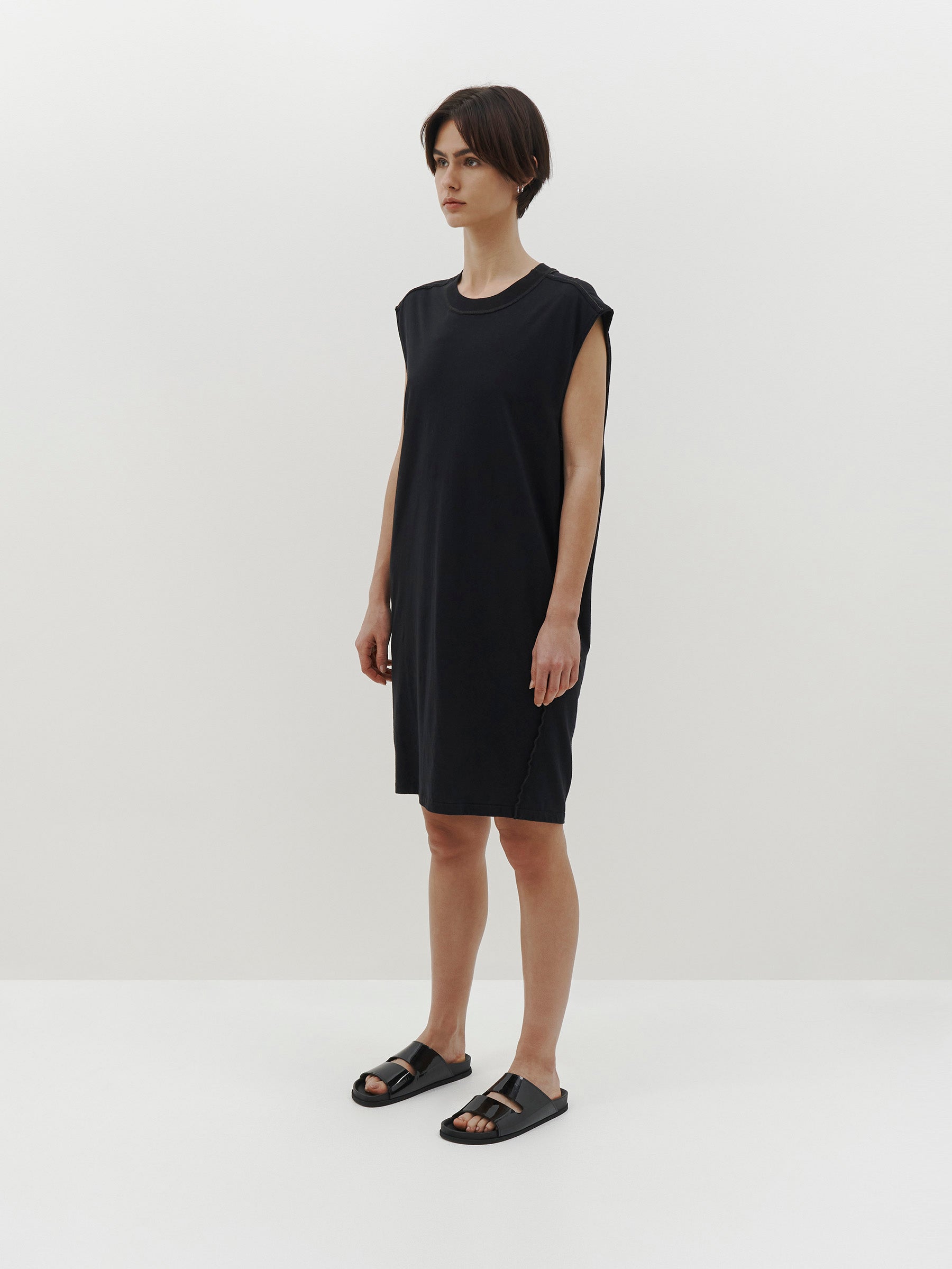 Bassike | Slouch Reverse Tank Dress - Black