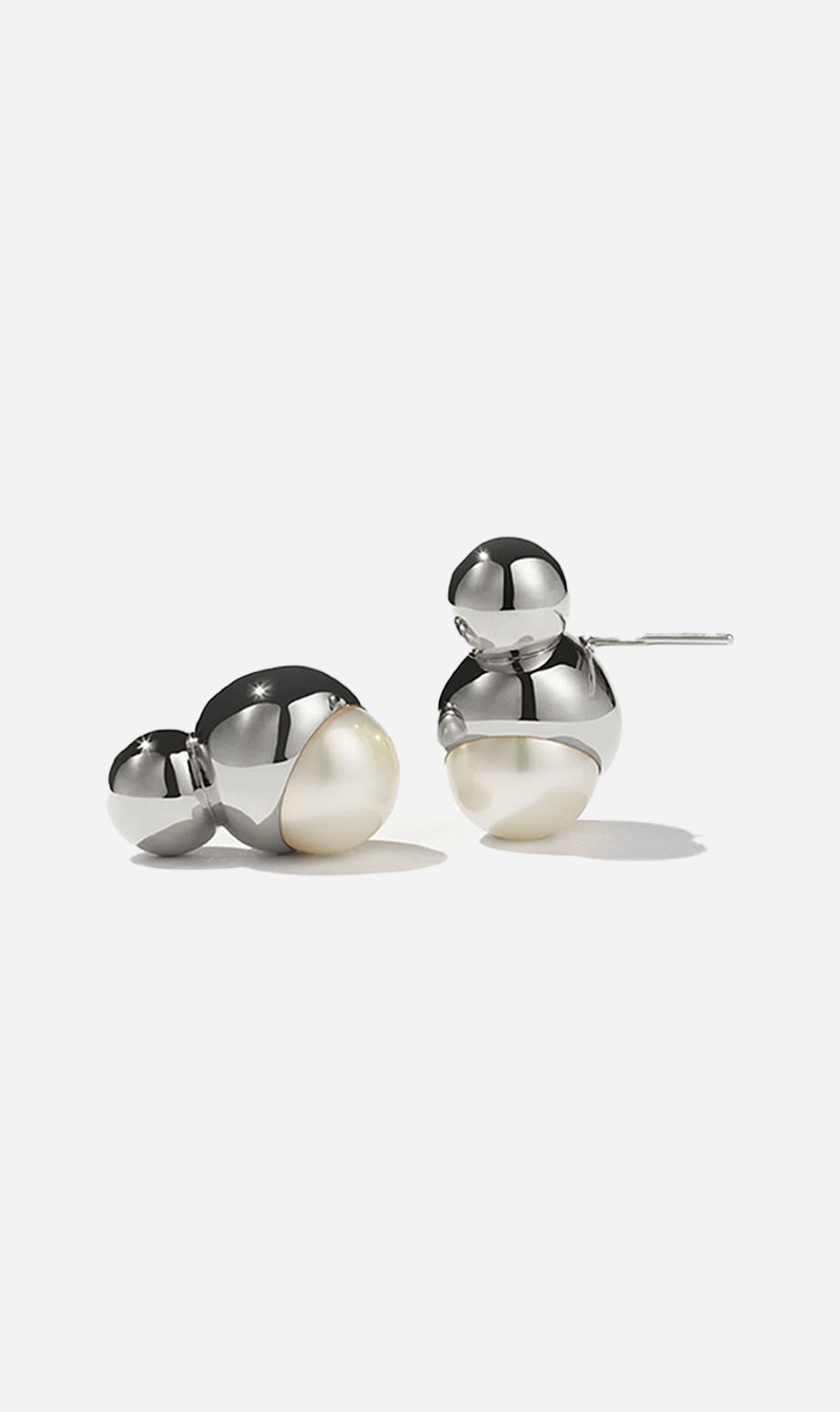 Meadowlark | Selene Pearl Earrings - Sterling Silver